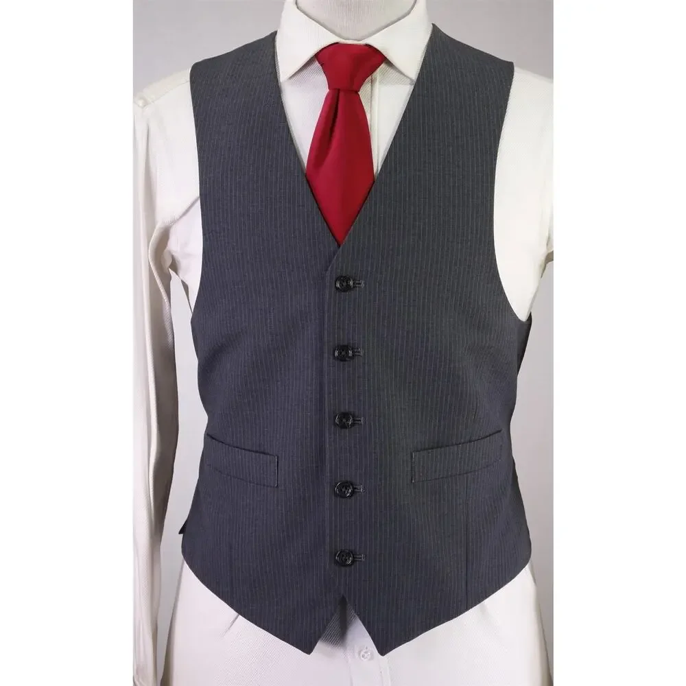 Michael Kors Gray Pinstripe 3-Piece 2-Btn Suit 40S